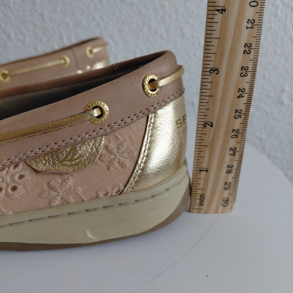 SOLD SOLD SOLD Linen Eyelet Gold/Tan Boat Shoes - Picture 15 of 15